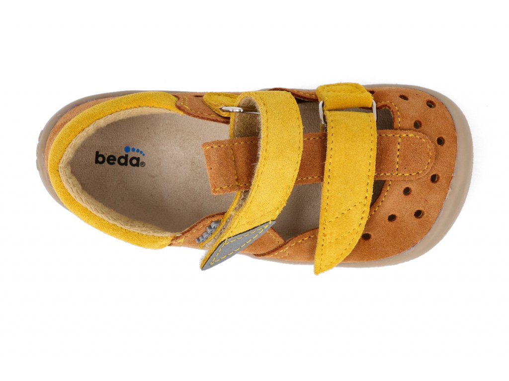 BEDA barefoot sandály Caramel BF 0001/SD/W